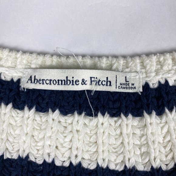 NWT Abercrombie & Fitch Sweater Tank Women's Size Large - Blue and Off White - Picture 9 of 13